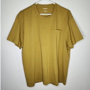 Bonobos Crew Neck Cotton Pocket Tee in Chartreuse Yellow Short Sleeve Shirt